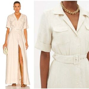 Staud Millie Belted Linen Gown